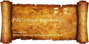 Páricsi Katalin névjegykártya