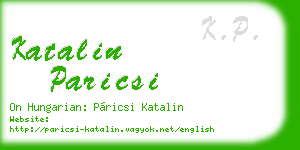 katalin paricsi business card